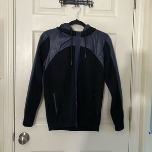 ATHLETA Responsible Down Feather Sweater Jacket in Navy Blue Small